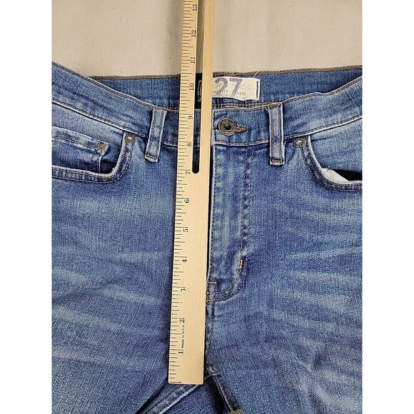 We The Free Jeans Womens 28x26 Crop Distressed Blue Mid Rise Frayed Stretch Boho - Picture 9 of 14